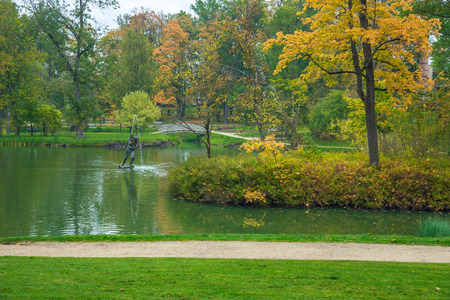 Old town, city, castle  and park in Cesis, Latvia. 2017のeditorial素材
