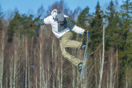 Latvia, city Cesis, Winter, Snowboard championship, snowboarder, race. 2012のeditorial素材