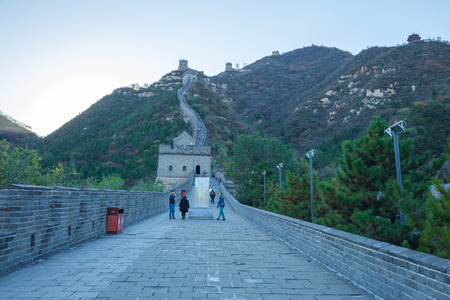 China, Pekin, China wall, sunset, history. 2016のeditorial素材