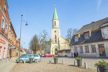 City Kuldiga, Latvia. Old city center and house at Kuldiga, Latvia. It's history building. 2018のeditorial素材