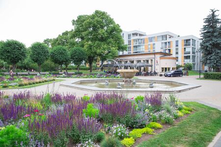 City Riga, Latvia. Old town, city center park, peoples and architecture. Streets and nature 2018. Travel photo.のeditorial素材