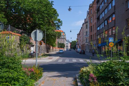 City Stocholm, Sweden. Urban city view, street, peoples and buildings. Travel photo 2018のeditorial素材