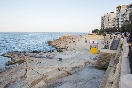 City Valleta, Malta, Europe. Peoples and city life at  coast, urban view. Travel photo 2018 september.のeditorial素材