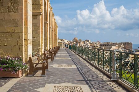 City Valleta, Malta, Europe. City streets and  urban view. Cars, peoples and architecture. Travel photo 2018 september.のeditorial素材