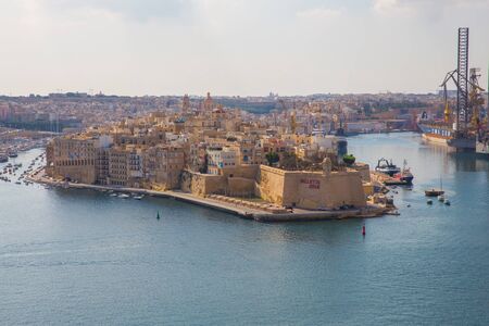 City Valleta, Malta, Europe. City streets and  urban view. Cars, peoples and architecture. Travel...