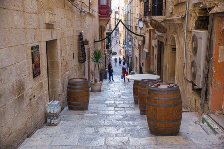 City Valleta, Malta, Europe. City streets and  urban view. Cars, peoples and architecture. Travel...