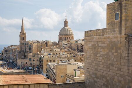City Valleta, Malta, Europe. City streets and  urban view. Cars, peoples and architecture. Travel...