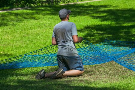 City Cesis, Latvian Republic. Run race, people were engaged in sports activities. Overcoming various obstacles and running.  July 21. 2019.のeditorial素材