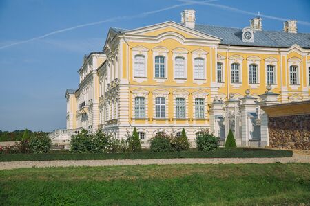 City Rundale, Latvia Republic. Park with old castle. Trees and walking area. Sep 9. 2019 Travel photo.のeditorial素材
