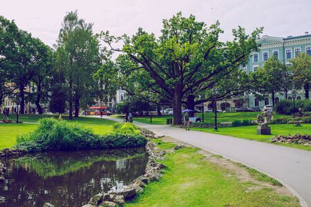City Riga, Latvia republic. Riga Central Park with tourists and flowers, resting place.
18 Aug. 2019のeditorial素材