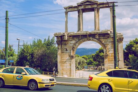 City Athens,  Greek Republic. Buildings and street, urban city with turists and transport. 16. Sep....