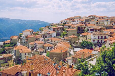 City arachova. Greek Republic. City streets and mountain views. Old buildings. 13. Sep. 2019.の写真素材
