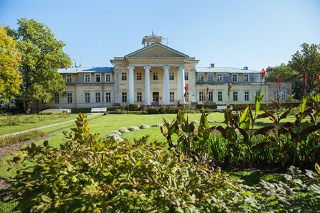 City Krimulda, Latvia Republic. Old manor with garden in Autumn. 27. Sep.2019.