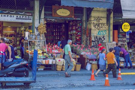 City athens, Greek Republic. Tourists and locals walk down the street. Urban city life. 16. Sep. 2019のeditorial素材
