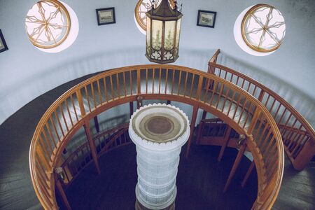 City Cesis, Latvia Republic. 16th century castle interior and vintage stairs.18.11.2019