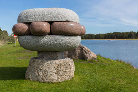 City Bolderaja, Latvia. Sculptures made of stone in the open air.23.05.2020のeditorial素材