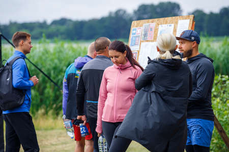City Riga, Latvia. Run race, people were engaged in sports activities. Overcoming various obstacles and running.  5.07.2020のeditorial素材