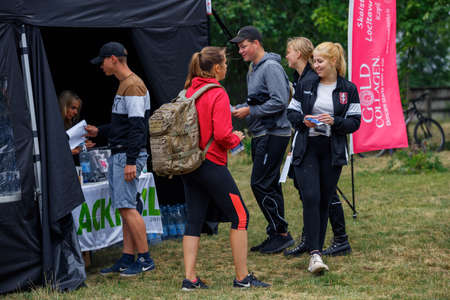 City Riga, Latvia. Run race, people were engaged in sports activities. Overcoming various obstacles and running.  5.07.2020のeditorial素材