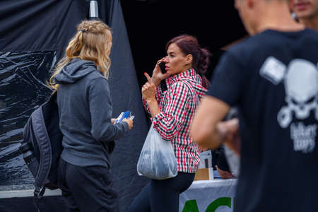 City Riga, Latvia. Run race, people were engaged in sports activities. Overcoming various obstacles and running.  5.07.2020のeditorial素材