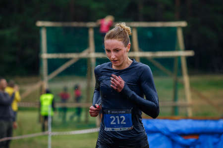 City Riga, Latvia. Run race, people were engaged in sports activities. Overcoming various obstacles and running.  5.07.2020のeditorial素材