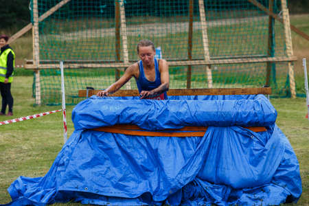 City Riga, Latvia. Run race, people were engaged in sports activities. Overcoming various obstacles and running.  5.07.2020のeditorial素材