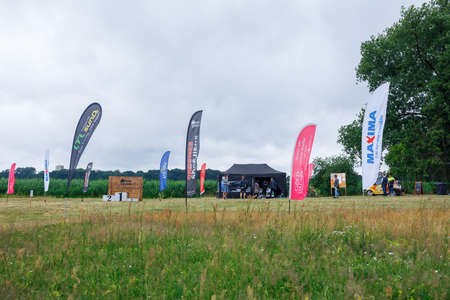 City Riga, Latvia. Run race, people were engaged in sports activities. Overcoming various obstacles and running.  5.07.2020のeditorial素材
