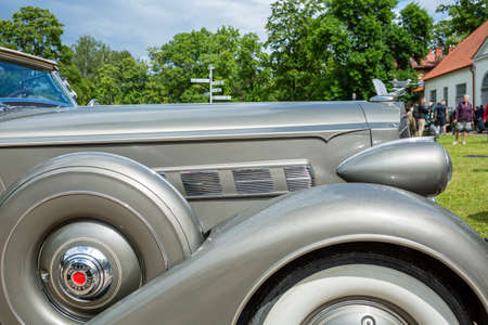 City Cesis, Latvia. A trip of historic vehicles. Old historic cars.25.07.2020のeditorial素材