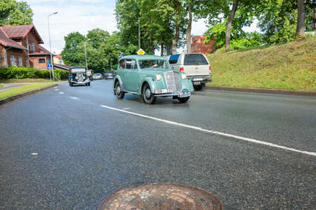City Cesis, Latvia. A trip of historic vehicles. Old historic cars.25.07.2020のeditorial素材