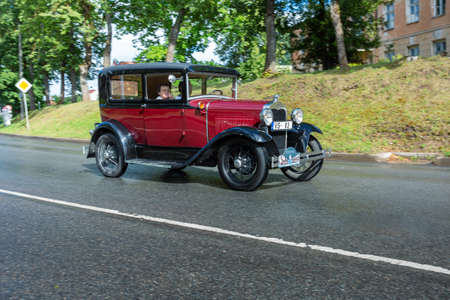City Cesis, Latvia. A trip of historic vehicles. Old historic cars.25.07.2020のeditorial素材