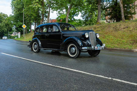 City Cesis, Latvia. A trip of historic vehicles. Old historic cars.25.07.2020のeditorial素材