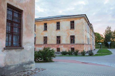 City Daugavpils, Latvia. Old houses and street view. Travel photo.11.08.2020のeditorial素材