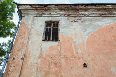 City Daugavpils, Latvia. Old castle and ruins from red brick. Travel photo.11.08.2020