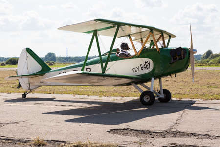 City Riga, Latvia. Avio show in honor of the city festival. Pilots show demonstrations with...