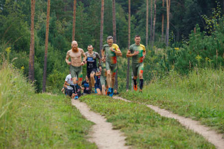 City Ikskile, Latvia.  People train and exercise in nature. Travel photo.29.08.2020
