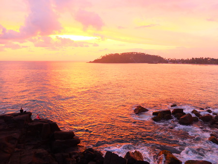 sunset in Mirissaの写真素材