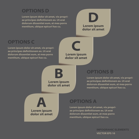 Gradual info-graphic options, you can use for info-graphic elements, business presentation, business visualization, business options and other illustrations のイラスト素材