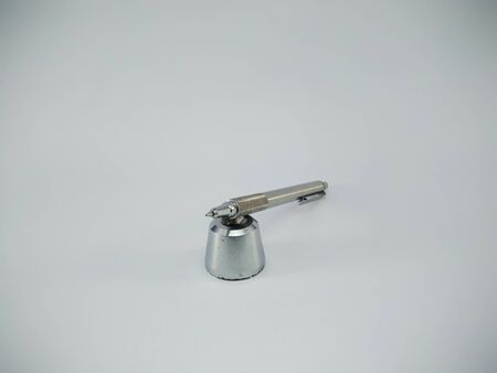 Silver Metal Ball Point Pen Isolated On White backgroundの写真素材