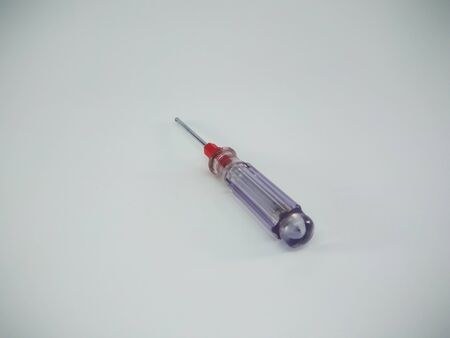 Transparent screwdriver isolated on white backgroundの写真素材