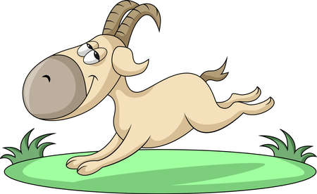 a goat is jumpingのイラスト素材