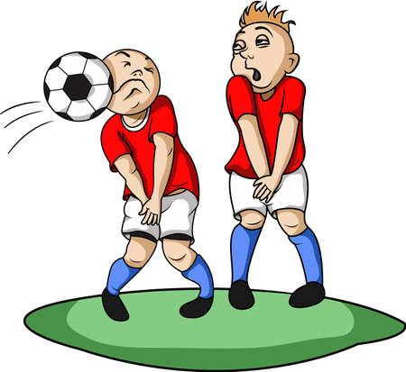 football players obstruct pubic, but instead hit the faceのイラスト素材