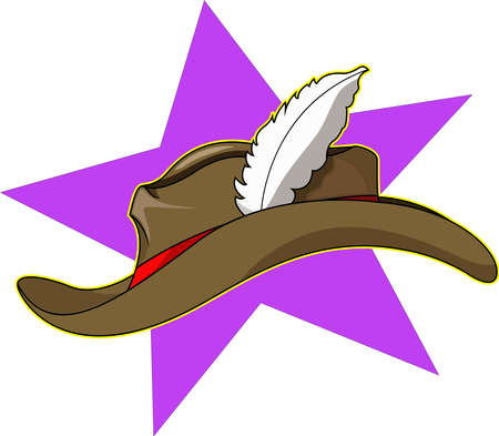 star cowboys hats and chicken feathersのイラスト素材