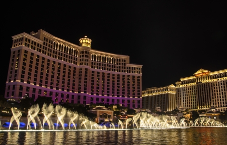 Las Vegas, Nevada - January 5, 2013: The fountain at the Bellagio Hotel on the Strip in Las Vegasのeditorial素材