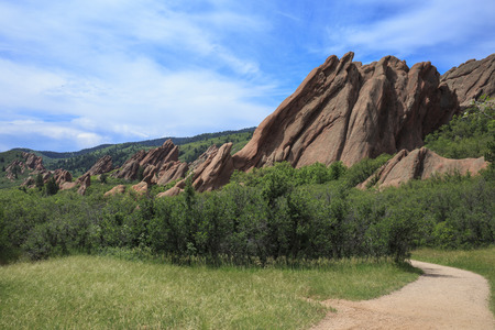 Sandstone formation in Roxborough State Park in Colorado, USAの写真素材