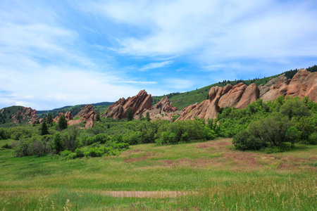 Sandstone formation in Roxborough State Park in Colorado, USAの写真素材