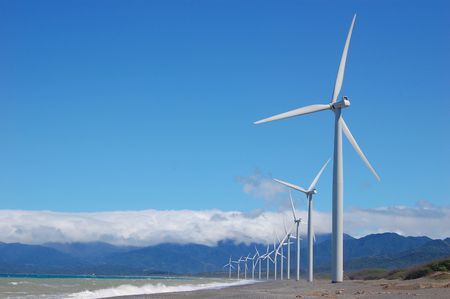 windfarm along the shore