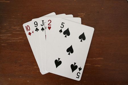 Poker cards on a poker table