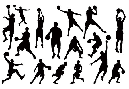 Basketball Players Silhouettesのイラスト素材