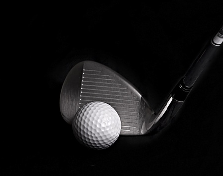 Golf Club hitting Golf Ballの写真素材