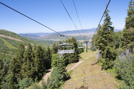 Gondola Chairlift at a mountain ski resort