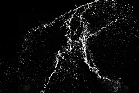 Splashing Water Droplets on Black